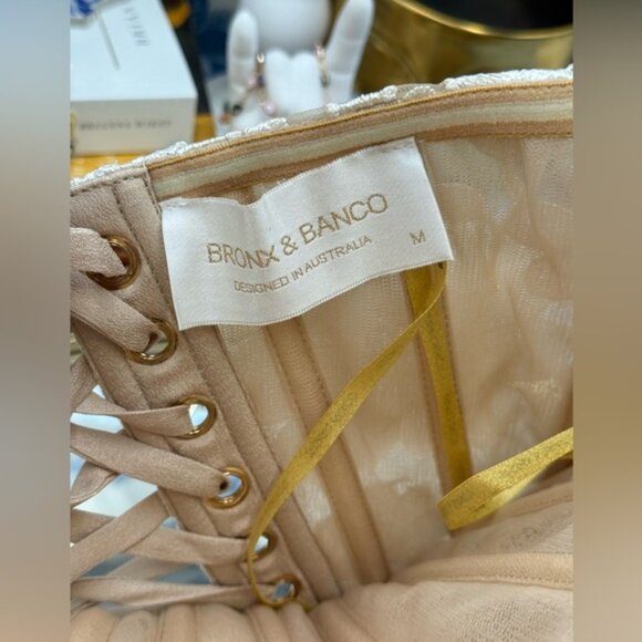 🆕 BRONX & BANCO 🧿 NWOT Jasmine Maraya White Mini Dress - Sz M US 6 - Picture 15 of 16